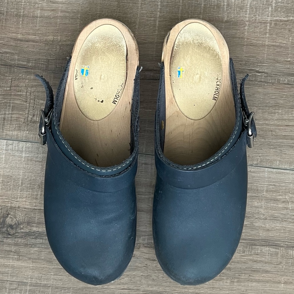 Lotta From Stockholm, Navy Blue Clogs, size 37